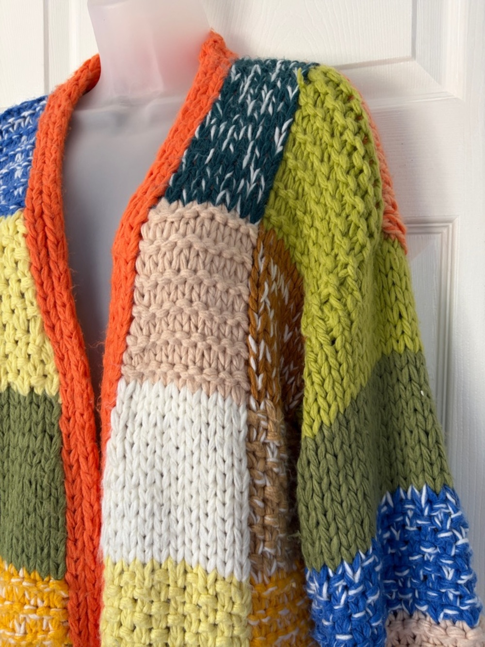 Pilcro Colorblock Patchwork Cardigan Sweater One Size - Picture 5 of 16